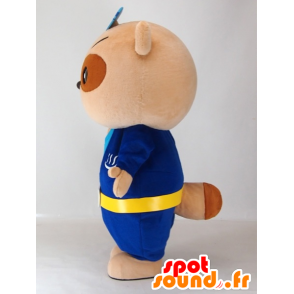 Mascotte de Yutapon Blue, raton-laveur habillé en bleu - MASFR27411 - Mascottes Yuru-Chara Japonaises