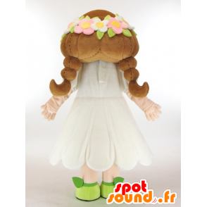 Mascot Kusuguru-chan, Princesa com um lindo vestido branco - MASFR27425 - Yuru-Chara Mascotes japoneses