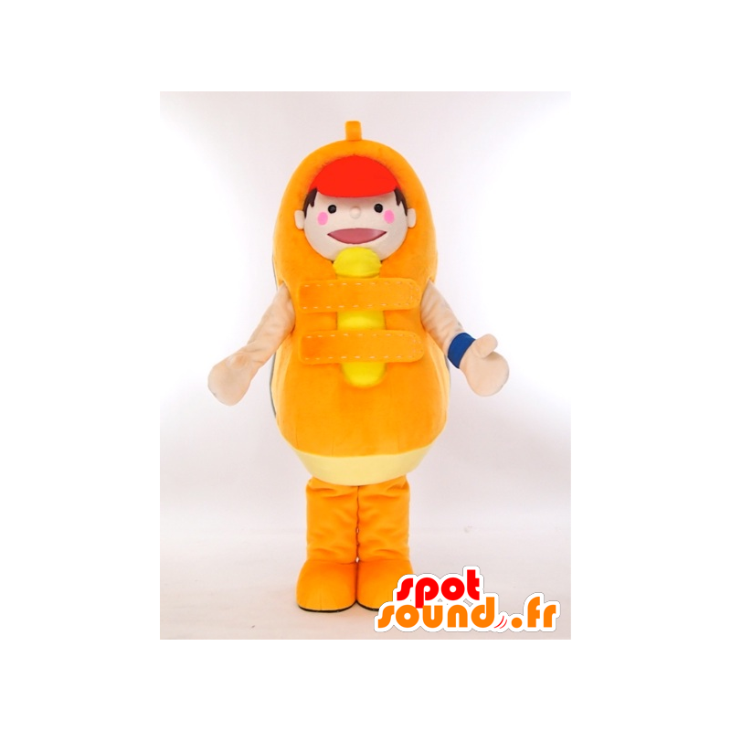 Koszykówki pomarańczowy i żółty Giant Mascot - MASFR27427 - Yuru-Chara japońskie Maskotki