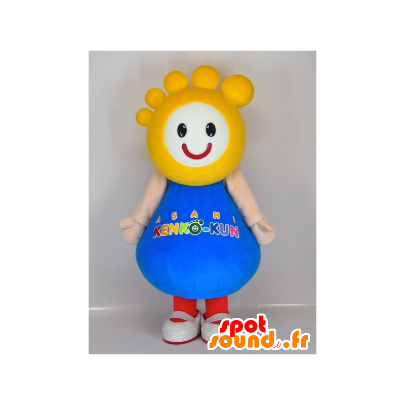 Mascot Asahi Kenko-kun, blue and white man with a foot - MASFR27428 - Yuru-Chara Japanese mascots