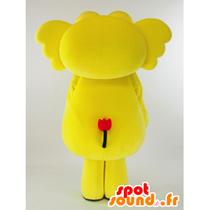 Mascot yellow and white elephant, cute with big eyes - MASFR27430 - Yuru-Chara Japanese mascots