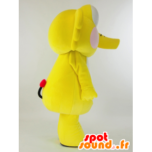 Elefante mascote amarelo e branco, bonito com olhos grandes - MASFR27430 - Yuru-Chara Mascotes japoneses