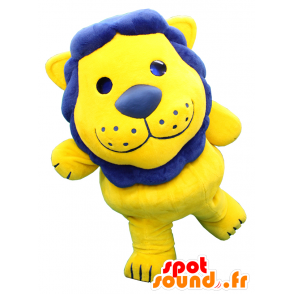 Lion Mascot Takatoshi, amarelo e azul leão gigante - MASFR27467 - Yuru-Chara Mascotes japoneses