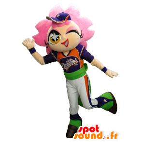 Mascot Asto Dreams, mooie sportieve meisje met roze haar - MASFR27493 - Yuru-Chara Japanse Mascottes