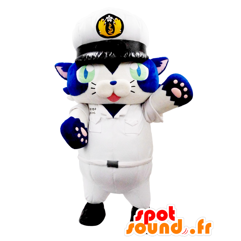 Mascot Hama-Nyan, gato branco e azul, bonito e original - MASFR27549 - Yuru-Chara Mascotes japoneses