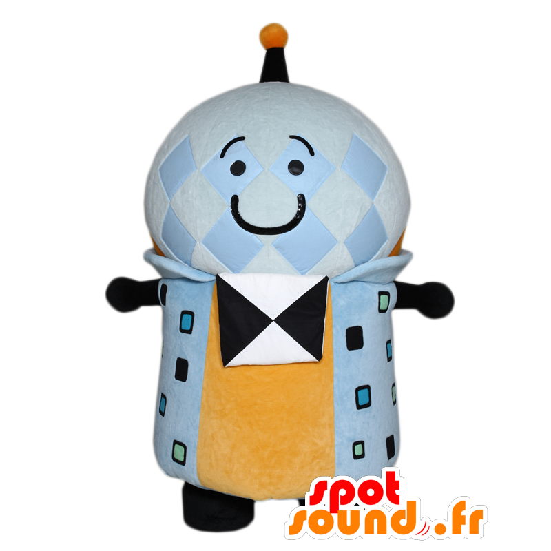 Mascota Yumetan, el hombre azul y amarillo, con una antena - MASFR27590 - Yuru-Chara mascotas japonesas