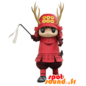 Mascot Yukki, rood samurai met staghorn - MASFR27593 - Yuru-Chara Japanse Mascottes