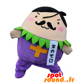 Mascot Moro, Aubergine lila mit einem gelben Kreuz - MASFR27604 - Yuru-Chara japanischen Maskottchen