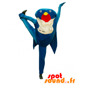 Maskot Suteppi. Maskot Bluebird, bílé a červené - MASFR27626 - Yuru-Chara japonské Maskoti