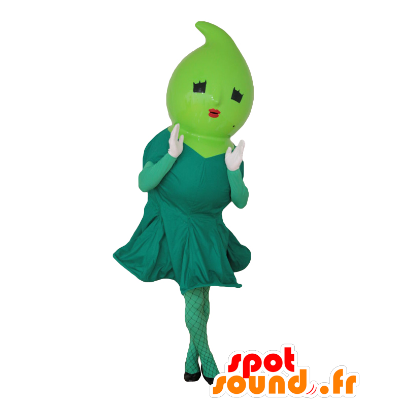 Mamerin mascotte. Verde donna mascotte con un abito - MASFR27647 - Yuru-Chara mascotte giapponese