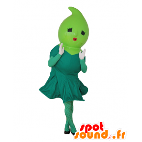 Mascota Mamerin. Mujer mascota verde con un vestido - MASFR27647 - Yuru-Chara mascotas japonesas