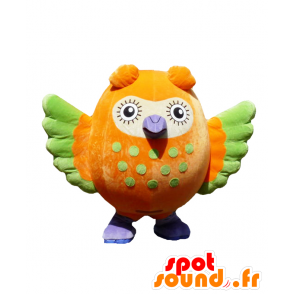 Hororu Maskottchen. Owl mascot orange, lila und grün - MASFR27660 - Yuru-Chara japanischen Maskottchen