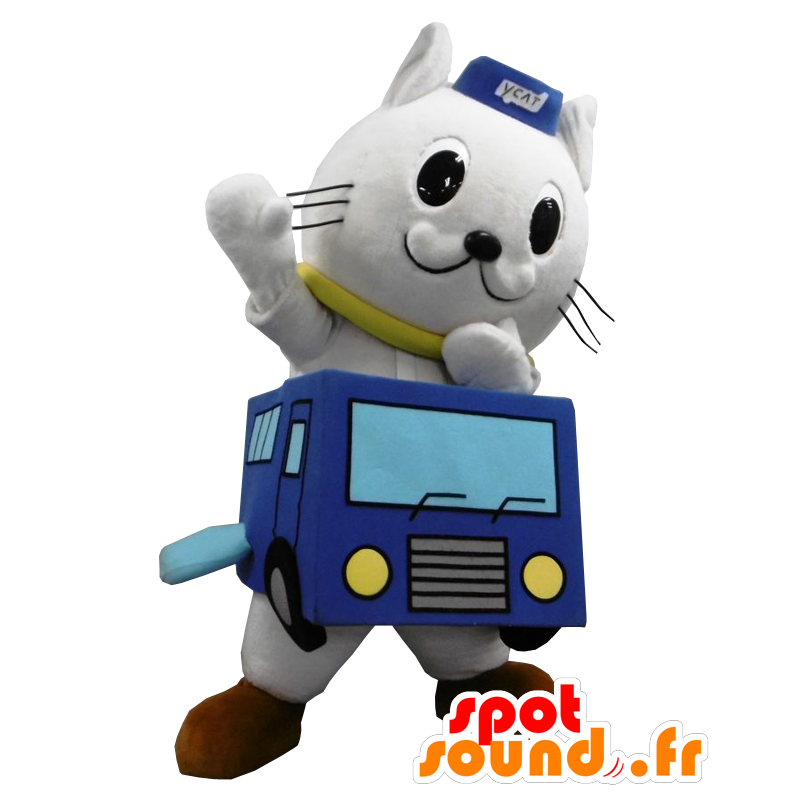 Maskotka zjadliwy. Kierowca autobusu White Dog Mascot - MASFR27664 - Yuru-Chara japońskie Maskotki