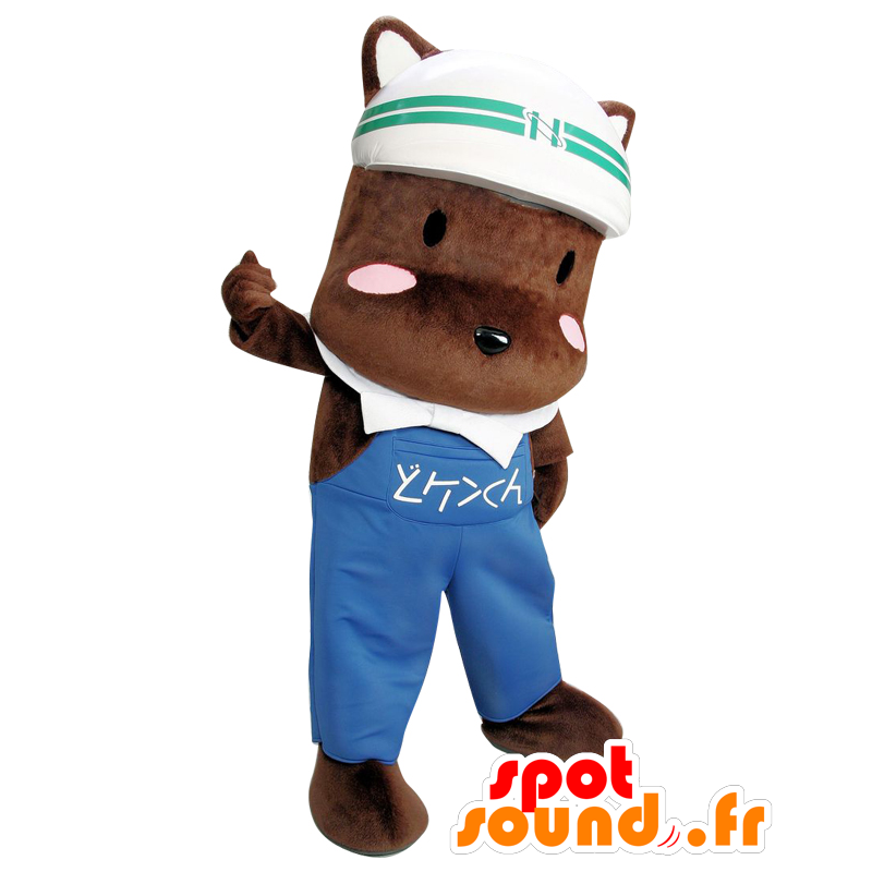 Ken-kun maskot. Stor brun hundemaskot overall - Spotsound