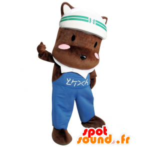 Ken-kun maskot. Stor brun hundemaskot overall - Spotsound