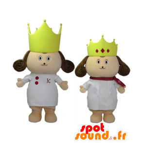 2 mascotas Kokuo y Joe. Mascotas Dog Rey y la Reina - MASFR27686 - Yuru-Chara mascotas japonesas