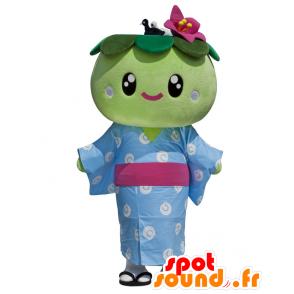 Maskot Abikachan. Maskot green flower kimono - MASFR27689 - Yuru-Chara japonské Maskoti