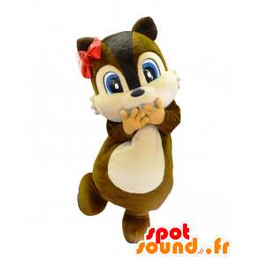 Mascota de Lilo-chan. Brown y la mascota de ardilla de color beige - MASFR27696 - Yuru-Chara mascotas japonesas