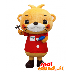 Mascot Bibasuke. bever mascotte met hulpmiddelen - MASFR27700 - Yuru-Chara Japanse Mascottes