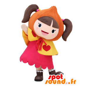 Mascot Iko-Ramo. Mascotte girl with a pink dress - MASFR27702 - Yuru-Chara Japanese mascots