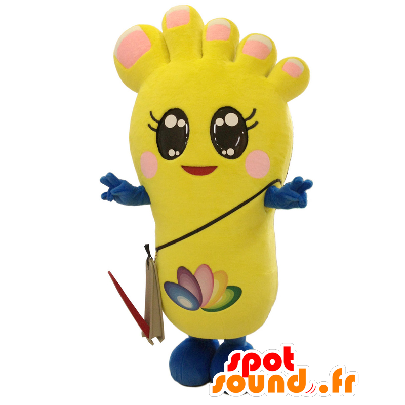 Mascot Pedy. gele voet mascotte met nagelknipper - MASFR27713 - Yuru-Chara Japanse Mascottes