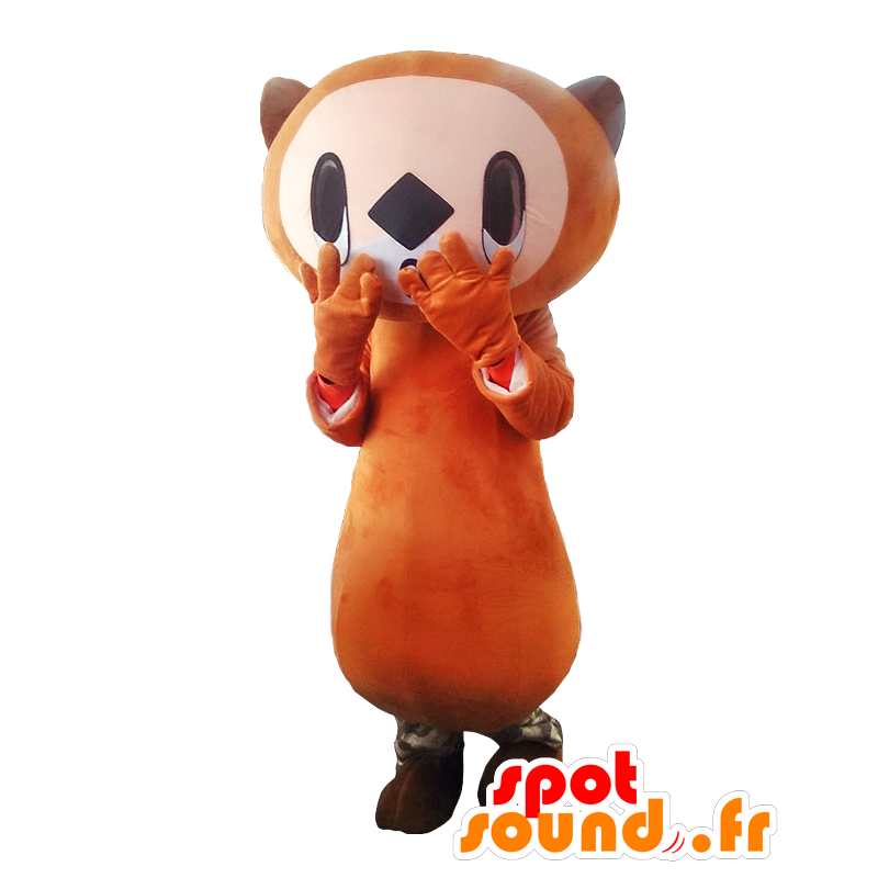 Ijirakko mascot. Brown and white beaver mascot - MASFR27786 - Yuru-Chara Japanese mascots