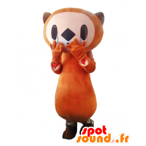 Ijirakko mascot. Brown and white beaver mascot - MASFR27786 - Yuru-Chara Japanese mascots