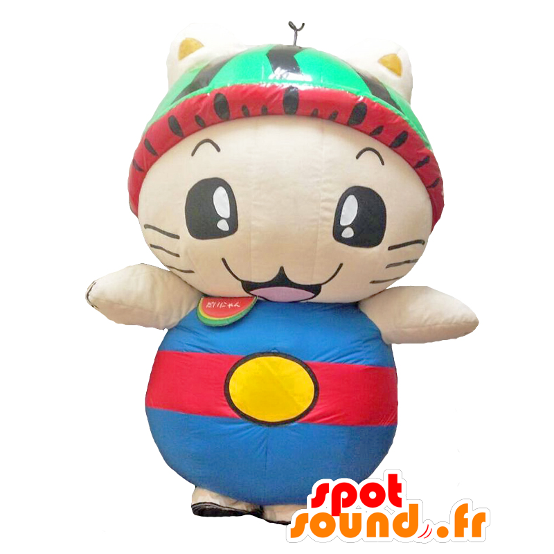 Mascot Capítulo Nyan. bege mascote gato, cão gigante - MASFR27795 - Yuru-Chara Mascotes japoneses