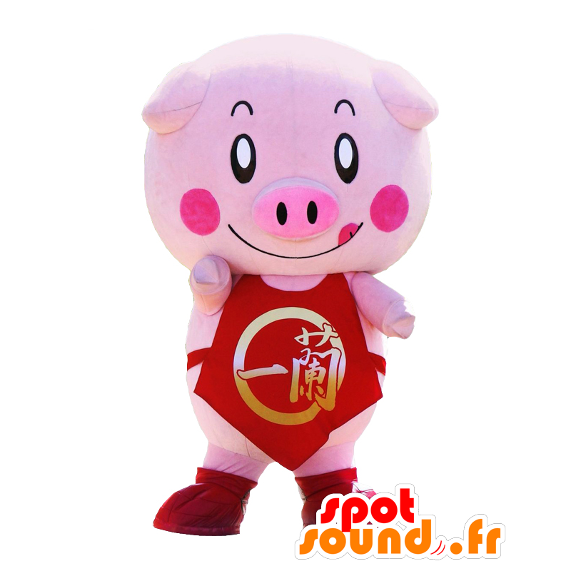 Mascotte de Idol. Mascotte de cochon en tenue de chef cuisinier - MASFR27855 - Mascottes Yuru-Chara Japonaises