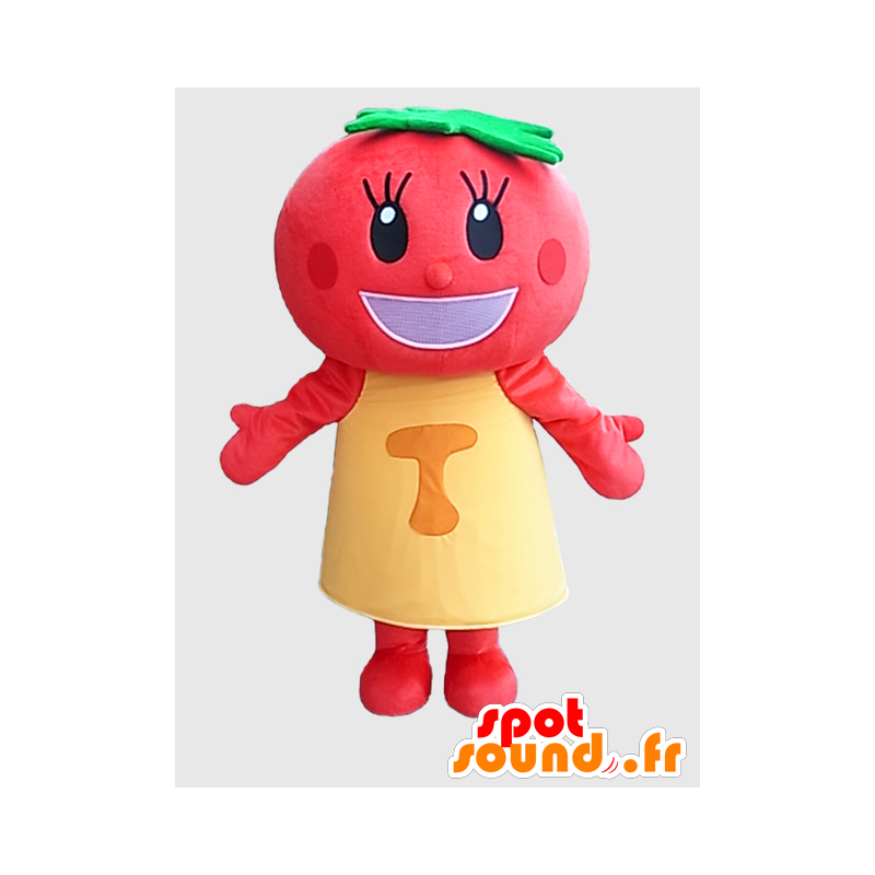 Mascot TOMATI. Mascot tomaat rood, ronde, reuze - MASFR27866 - Yuru-Chara Japanse Mascottes