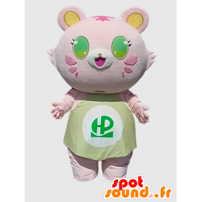 Taut-chan Maskottchen. Rosa Katze Maskottchen Kreatur - MASFR27869 - Yuru-Chara japanischen Maskottchen