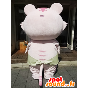 Taut-chan mascot. Pink cat mascot, creature - MASFR27869 - Yuru-Chara Japanese mascots