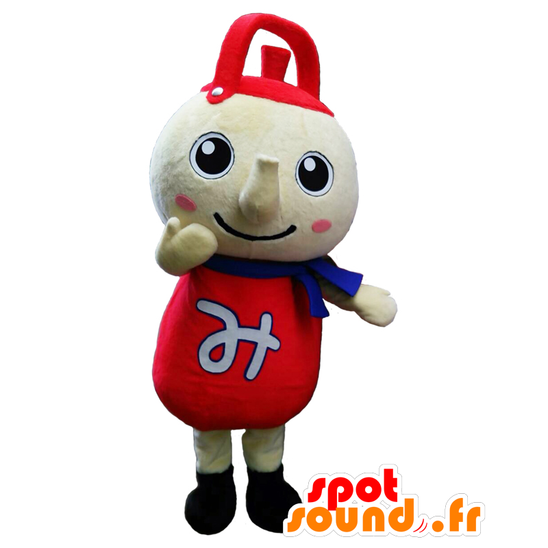 Mascot Mitsukamon, rød kjempe tekanne og beige - MASFR27876 - Yuru-Chara japanske Mascots