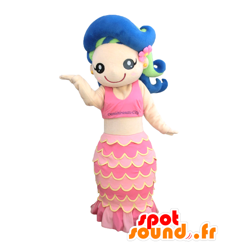 Marin mascotte, sirena bella rosa con i capelli blu - MASFR27922 - Yuru-Chara mascotte giapponese