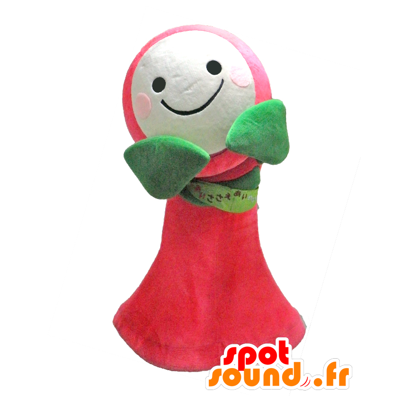 Tsuzuki-chan mascot, pink flower, green and white - MASFR27928 - Yuru-Chara Japanese mascots