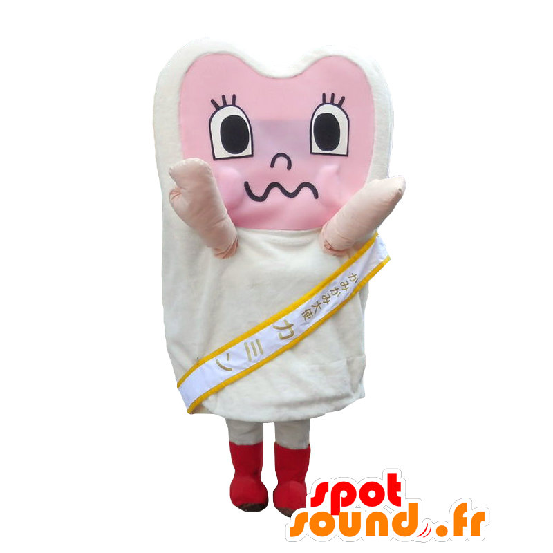 Mascot Kamikami, witte tanden en gigantische roze - MASFR27937 - Yuru-Chara Japanse Mascottes