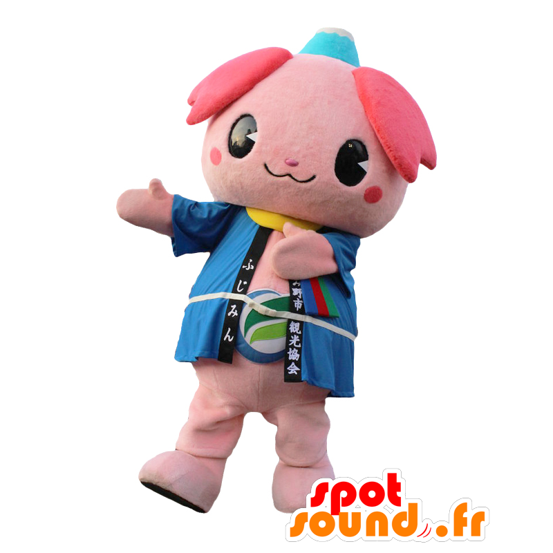 Mascot Fujimin roze man met een berg op het hoofd - MASFR27986 - Yuru-Chara Japanse Mascottes