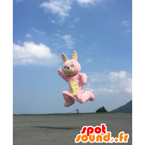 Mascot Usahi, roze konijntje en geel plezier - MASFR28013 - Yuru-Chara Japanse Mascottes