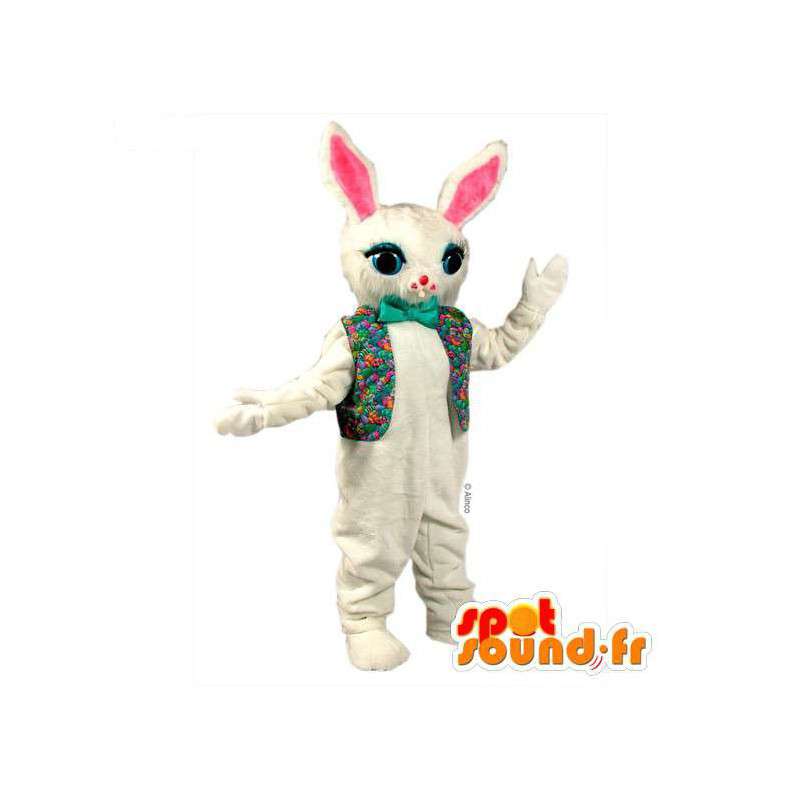 Bílý zajíček maskot, velmi elegantní - MASFR007145 - maskot králíci