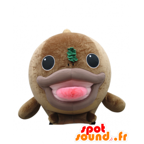 Mascot Kue Taro iso ruskea kala iso pää - MASFR28029 - Mascottes Yuru-Chara Japonaises