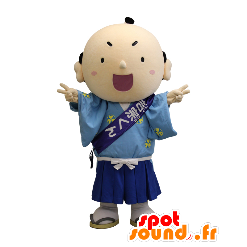 Mascot Yoshimune kun homem japonês vestida de azul - MASFR28033 - Yuru-Chara Mascotes japoneses