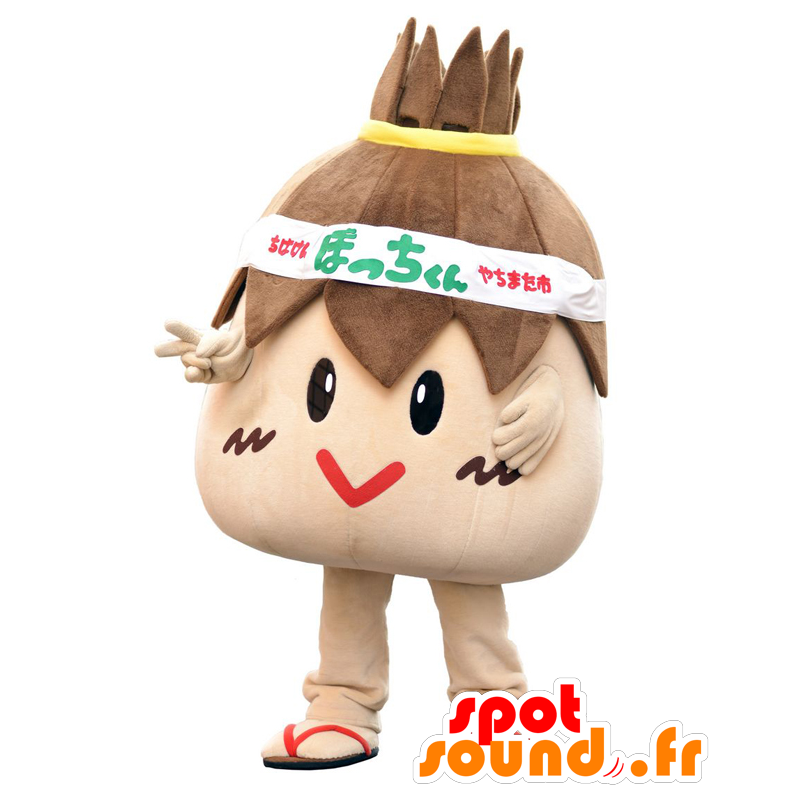 Maskot Botchi-kun, obří hnědý hlava a zábavný - MASFR28037 - Yuru-Chara japonské Maskoti