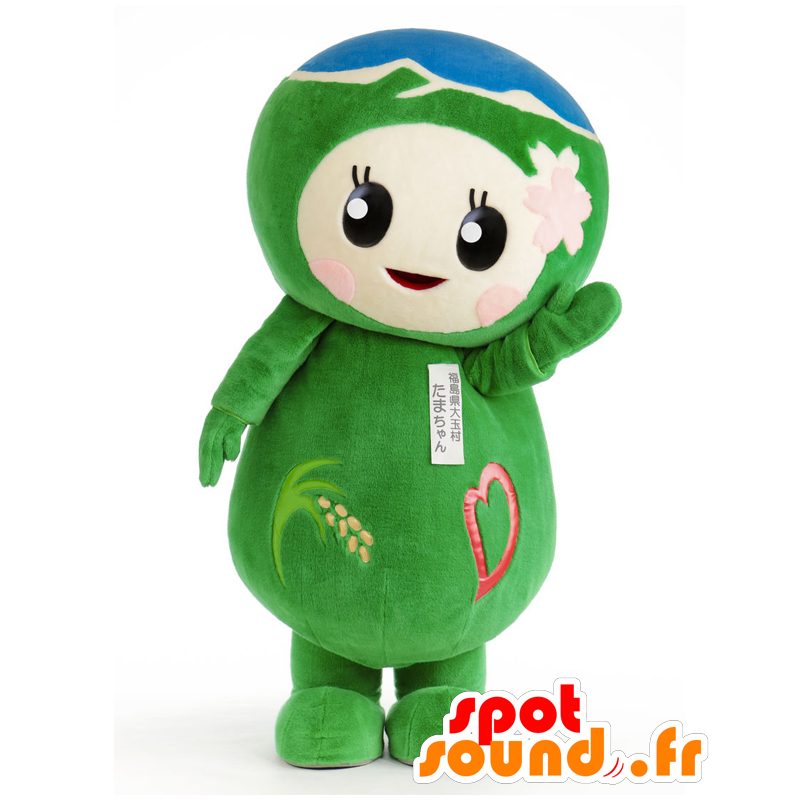 Maskot Tamachan. zelená a modrá sněhulák maskot - MASFR28082 - Yuru-Chara japonské Maskoti