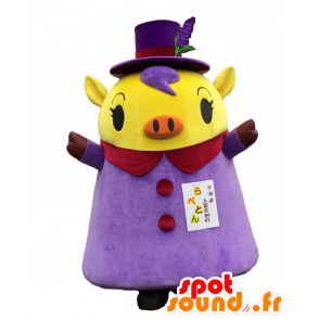 Mascot Rabeton. elegant geel varken mascotte - MASFR28127 - Yuru-Chara Japanse Mascottes