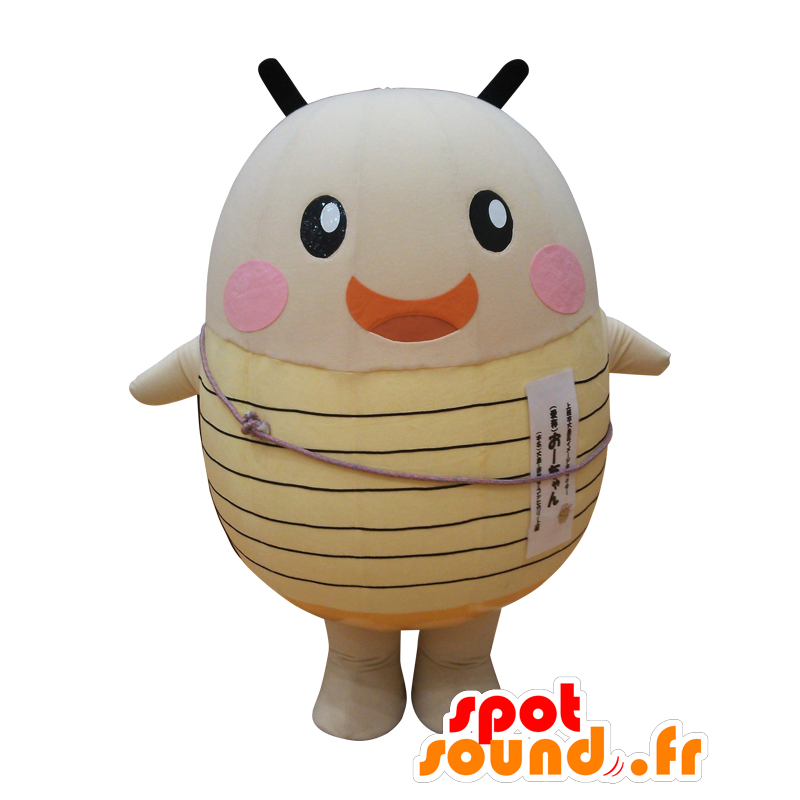 Mascot Oh-chan. Firefly maskot beige og gul gigant - MASFR28129 - Yuru-Chara japanske Mascots