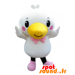 Mascot Pekko chan. hvit og gul fugl Mascot - MASFR28131 - Yuru-Chara japanske Mascots