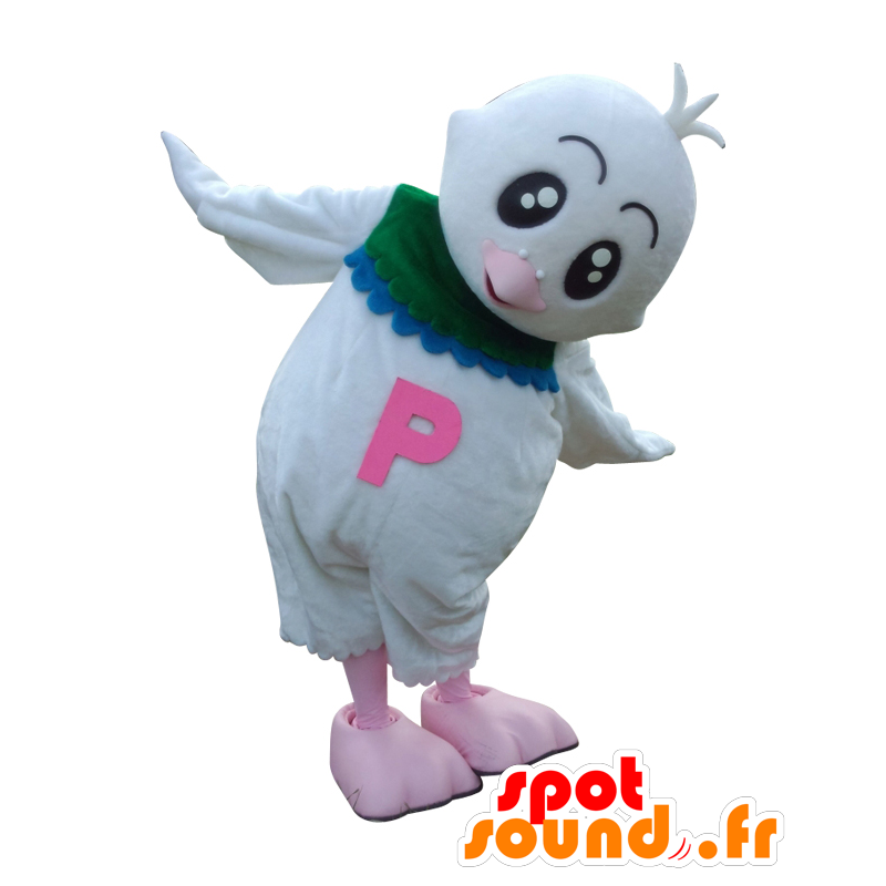 Mascot Hatoppi. mascote pássaro branco, muito bonito - MASFR28139 - Yuru-Chara Mascotes japoneses