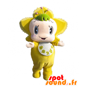 Miya-Tsupyi mascot. Giant yellow flower mascot - MASFR28140 - Yuru-Chara Japanese mascots