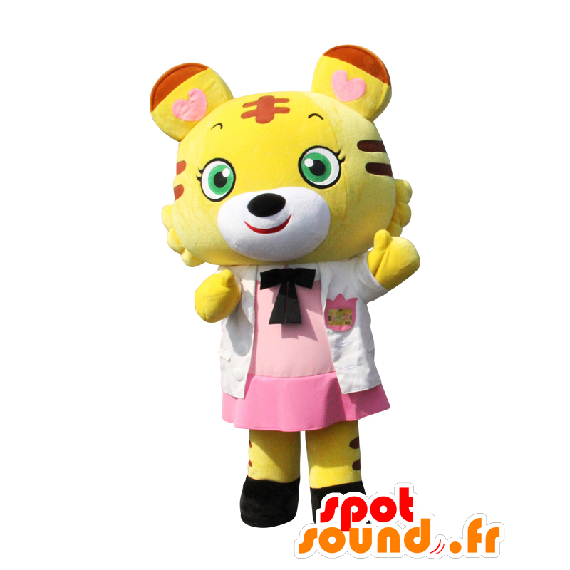 Mascot Torami lærer. Tiger maskot kledd i rosa - MASFR28148 - Yuru-Chara japanske Mascots