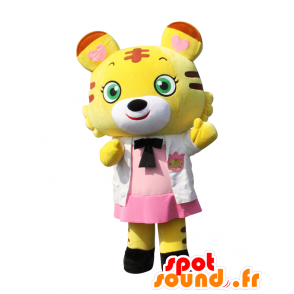 Mascot Torami opettaja. Tiger maskotti pukeutunut pinkki - MASFR28148 - Mascottes Yuru-Chara Japonaises